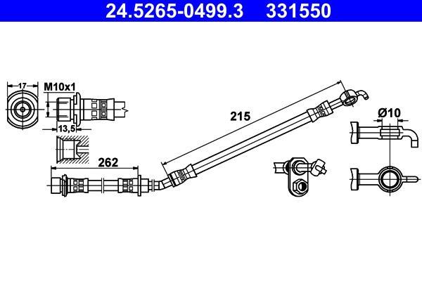 Flexible de frein (Durite de frein) ATE 24.5265-0499.3