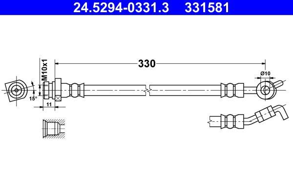 Flexible de frein (Durite de frein) ATE ref. 24.5294-0331.3