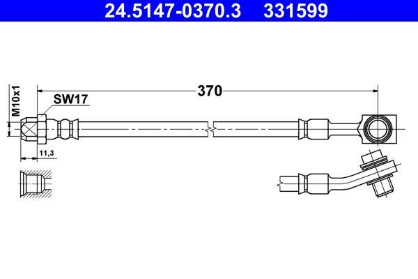 Flexible de frein (Durite de frein) ATE 24.5147-0370.3
