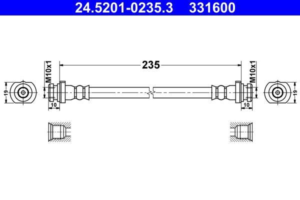 Flexible de frein (Durite de frein) ATE 24.5201-0235.3