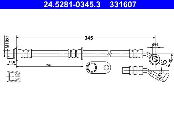 Flexible de frein (Durite de frein) ATE 24.5281-0345.3