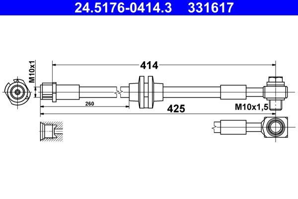 Flexible de frein (Durite de frein) ATE 24.5176-0414.3