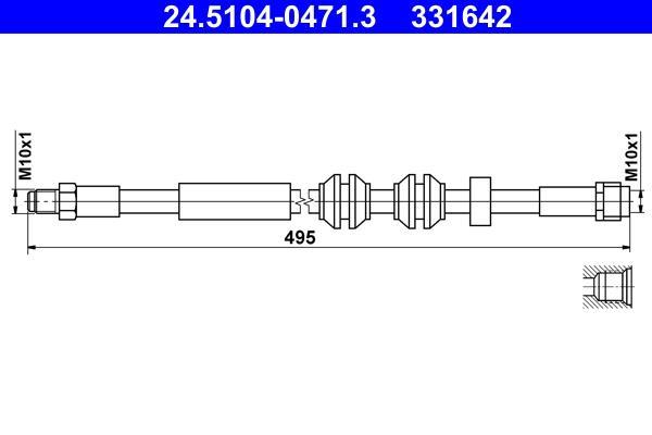 Flexible de frein (Durite de frein) ATE ref. 24.5104-0471.3