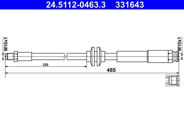 Flexible de frein (Durite de frein) ATE 24.5112-0463.3