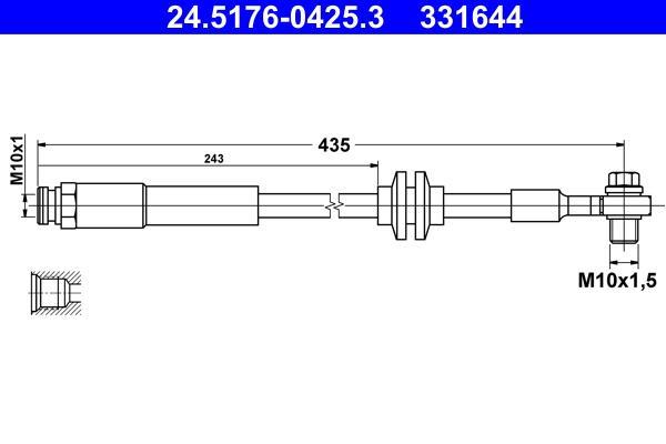 Flexible de frein (Durite de frein) ATE 24.5176-0425.3