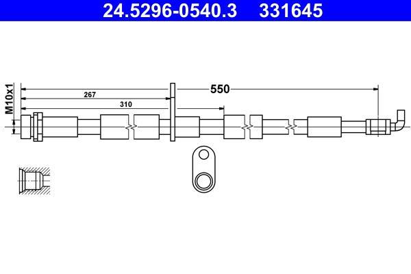 Flexible de frein (Durite de frein) ATE 24.5296-0540.3