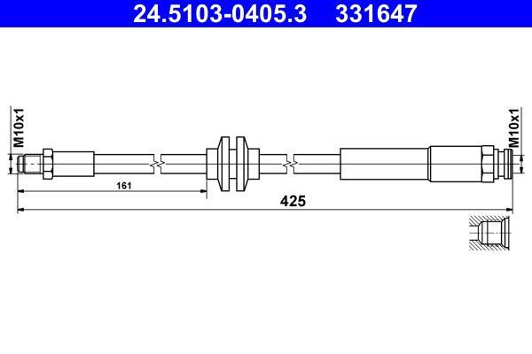 Flexible de frein (Durite de frein) ATE ref. 24.5103-0405.3