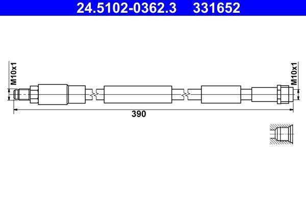 Flexible de frein (Durite de frein) ATE 24.5102-0362.3