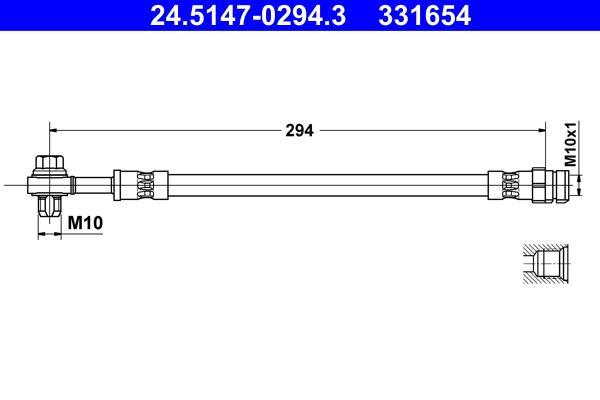Flexible de frein (Durite de frein) ATE ref. 24.5147-0294.3