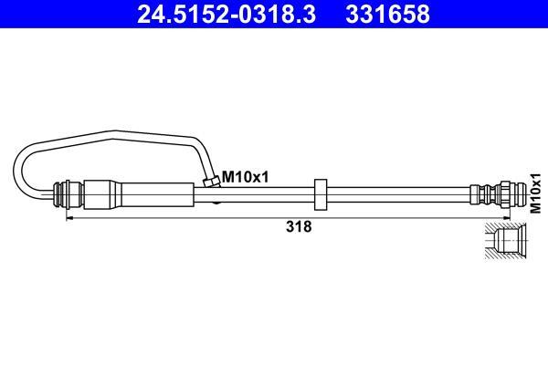 Flexible de frein (Durite de frein) ATE ref. 24.5152-0318.3