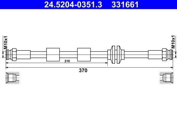 Flexible de frein (Durite de frein) ATE 24.5204-0351.3