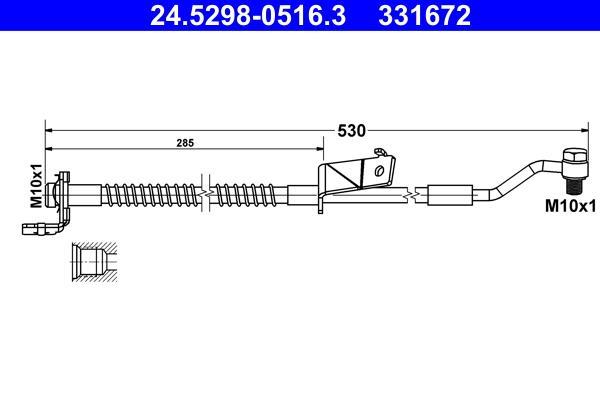 Flexible de frein (Durite de frein) ATE ref. 24.5298-0516.3