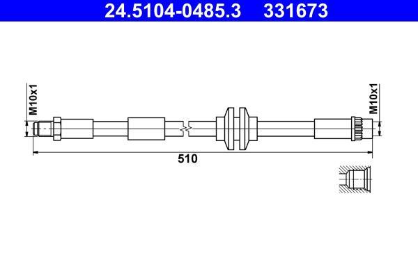 Flexible de frein (Durite de frein) ATE 24.5104-0485.3