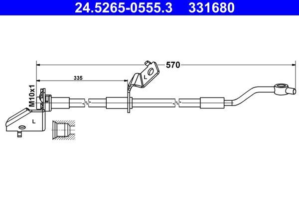 Flexible de frein (Durite de frein) ATE ref. 24.5265-0555.3