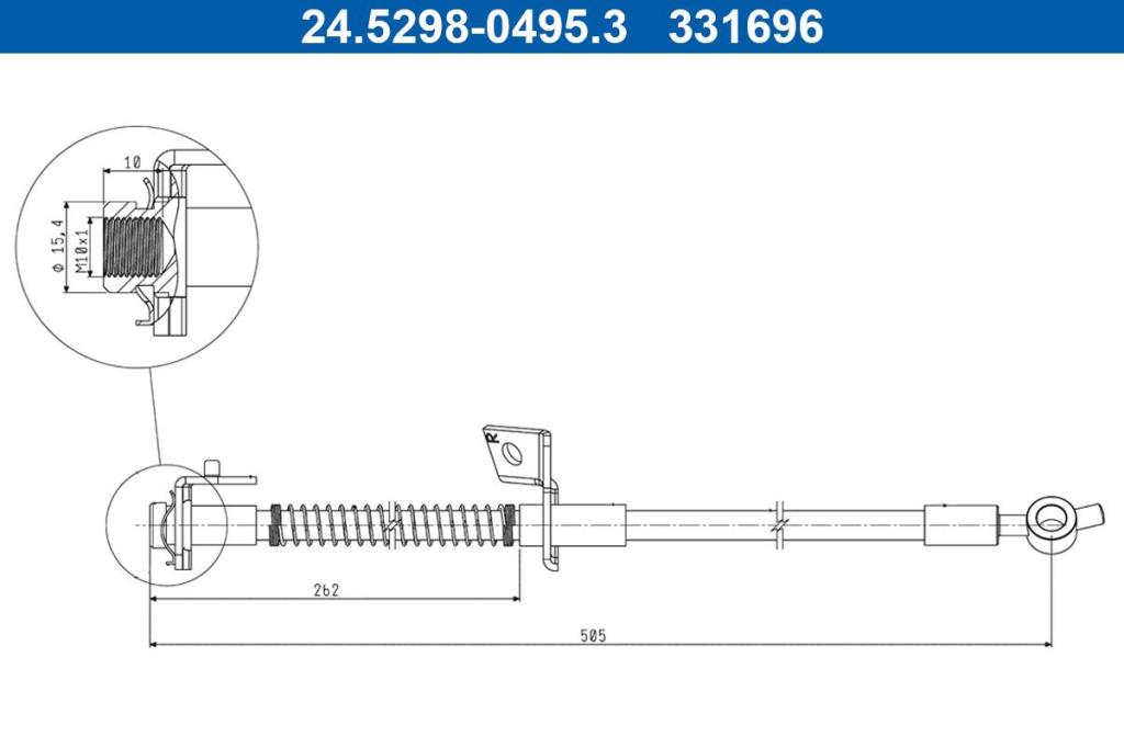 Flexible de frein (Durite de frein) ATE 24.5298-0495.3