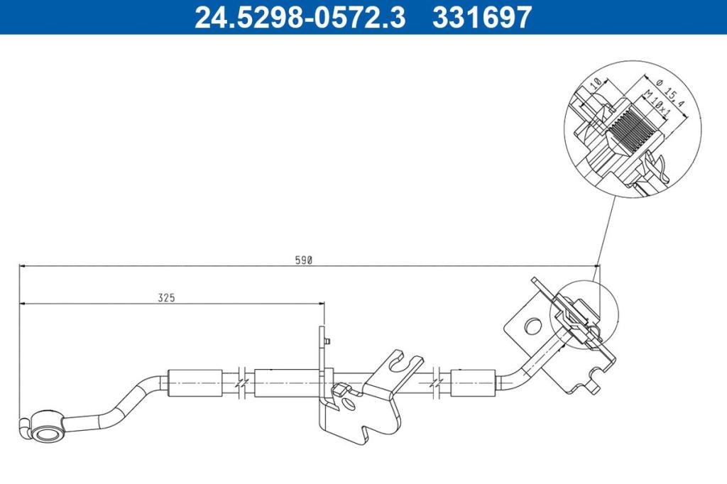 Flexible de frein (Durite de frein) ATE ref. 24.5298-0572.3