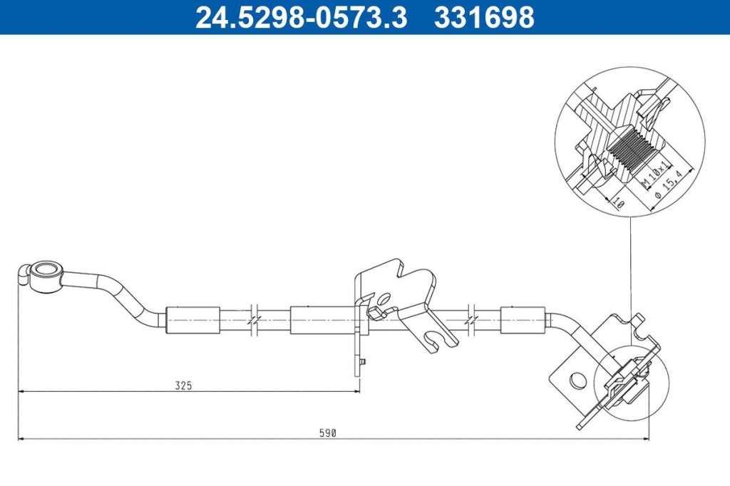 Flexible de frein (Durite de frein) ATE ref. 24.5298-0573.3