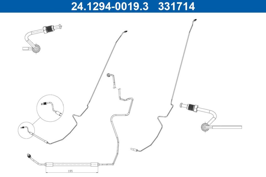 Flexible de frein (Durite de frein) ATE ref. 24.1294-0019.3