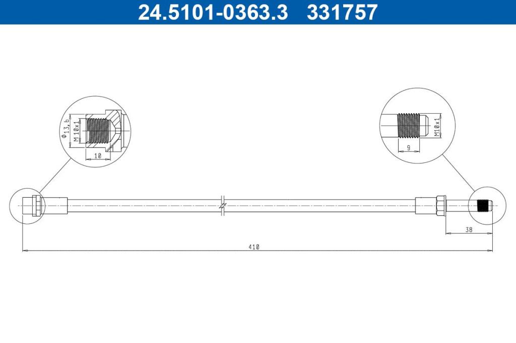 Flexible de frein (Durite de frein) ATE ref. 24.5101-0363.3
