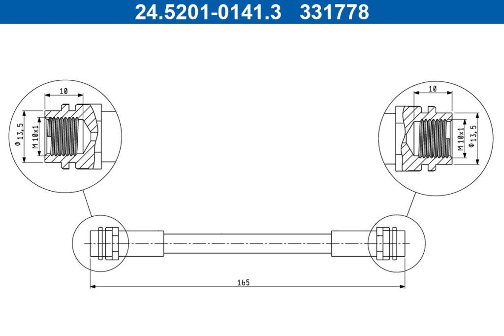 Flexible de frein (Durite de frein) ATE ref. 24.5201-0141.3