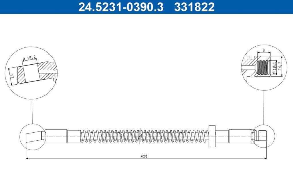 Flexible de frein (Durite de frein) ATE ref. 24.5231-0390.3