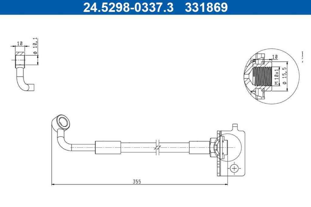 Flexible de frein (Durite de frein) ATE ref. 24.5298-0337.3