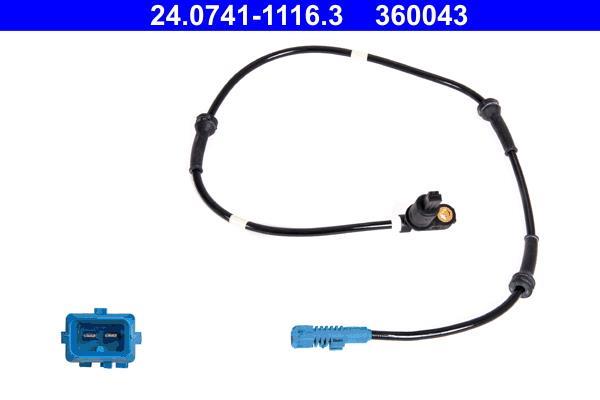 Capteur ABS (Capteur de vitesse de roue) ATE ref. 24.0741-1116.3