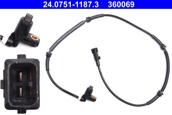 Capteur ABS (Capteur de vitesse de roue) ATE 24.0751-1187.3