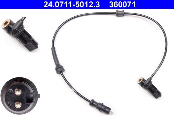 Capteur ABS (Capteur de vitesse de roue) ATE ref. 24.0711-5012.3