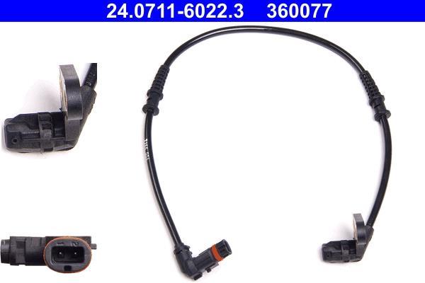 Capteur ABS (Capteur de vitesse de roue) ATE ref. 24.0711-6022.3