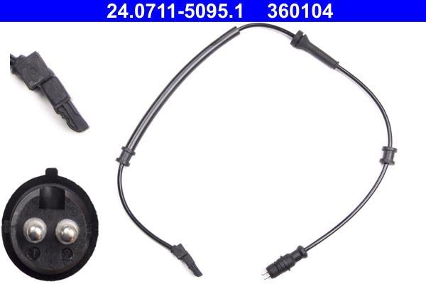 Capteur ABS (Capteur de vitesse de roue) ATE ref. 24.0711-5095.1