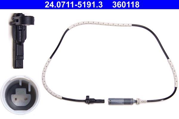 Capteur ABS (Capteur de vitesse de roue) ATE ref. 24.0711-5191.3