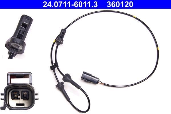 Capteur ABS (Capteur de vitesse de roue) ATE ref. 24.0711-6011.3