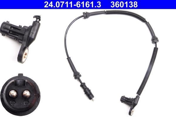 Capteur ABS (Capteur de vitesse de roue) ATE ref. 24.0711-6161.3