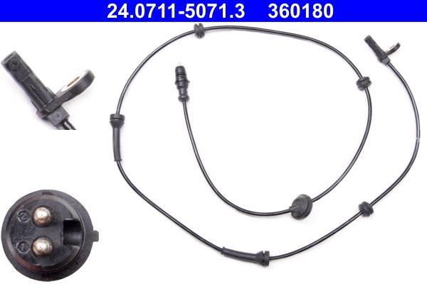 Capteur ABS (Capteur de vitesse de roue) ATE ref. 24.0711-5071.3