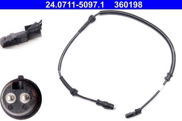 Capteur ABS (Capteur de vitesse de roue) ATE ref. 24.0711-5097.1