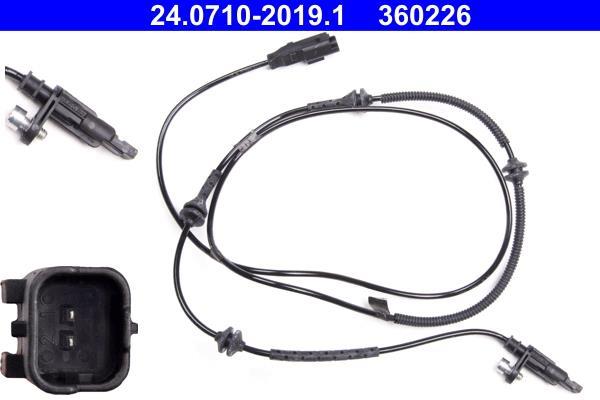 Capteur ABS (Capteur de vitesse de roue) ATE ref. 24.0710-2019.1