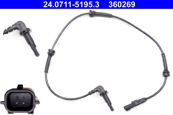 Capteur ABS (Capteur de vitesse de roue) ATE ref. 24.0711-5195.3