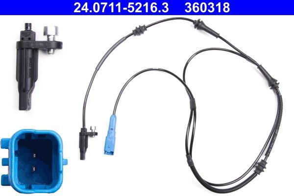Capteur ABS (Capteur de vitesse de roue) ATE ref. 24.0711-5216.3