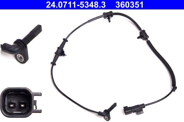 Capteur ABS (Capteur de vitesse de roue) ATE ref. 24.0711-5348.3