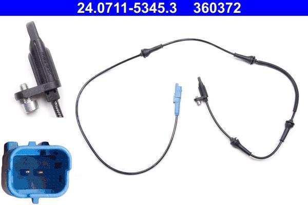 Capteur ABS (Capteur de vitesse de roue) ATE ref. 24.0711-5345.3