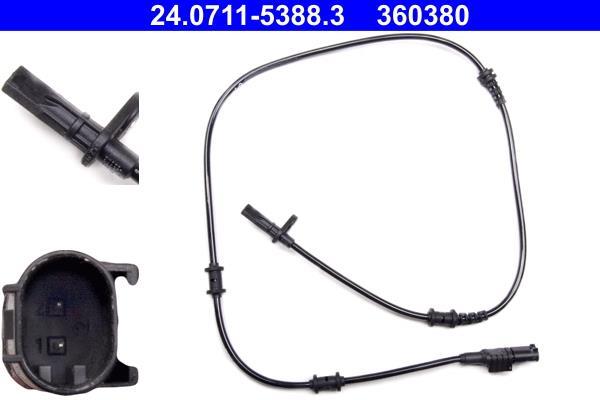 Capteur ABS (Capteur de vitesse de roue) ATE ref. 24.0711-5388.3