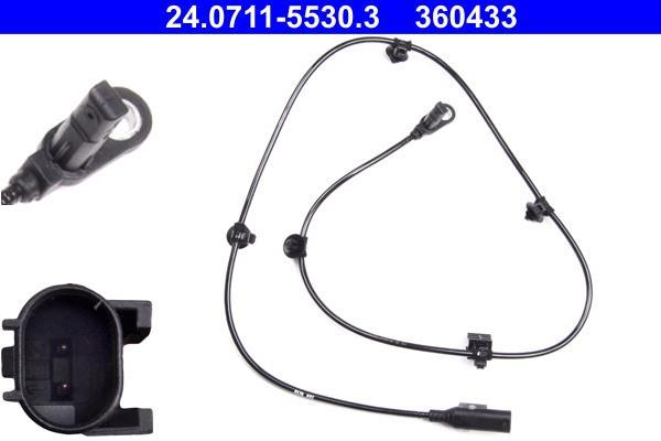 Capteur ABS (Capteur de vitesse de roue) ATE ref. 24.0711-5530.3