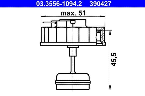 Bouchon du réservoir de liquide de frein ATE ref. 03.3556-1094.2