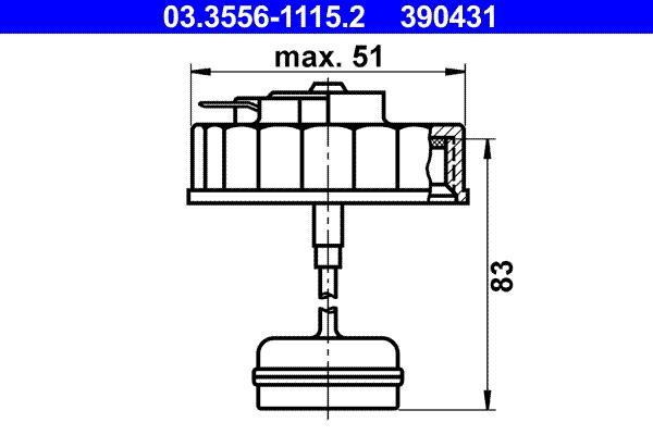 Bouchon du réservoir de liquide de frein ATE ref. 03.3556-1115.2