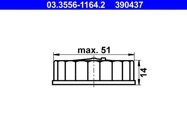 Bouchon du réservoir de liquide de frein ATE ref. 03.3556-1164.2