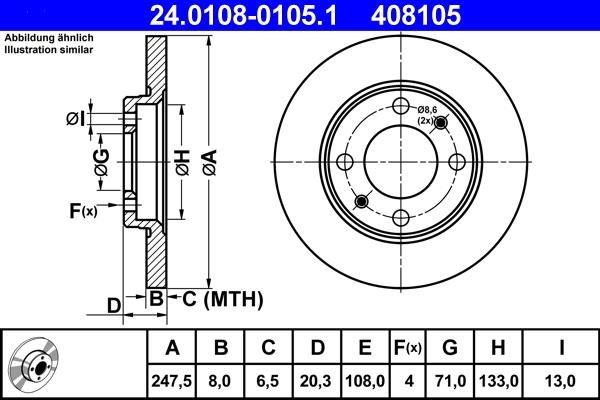 Disques de frein ATE 24.0108-0105.1