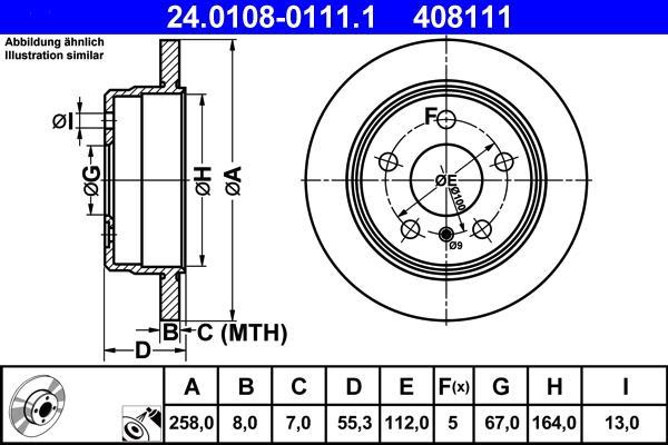 Disques de frein ATE 24.0108-0111.1