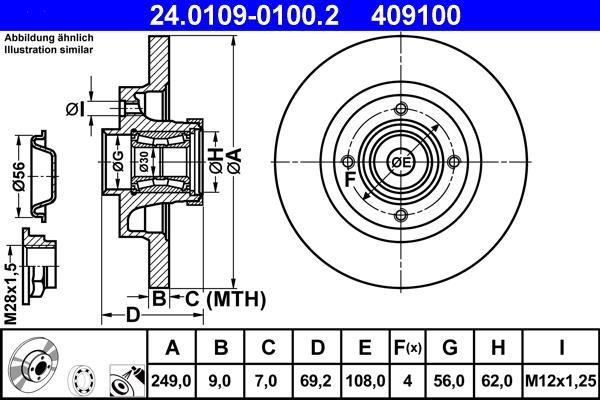 Disques de frein ATE ref. 24.0109-0100.2