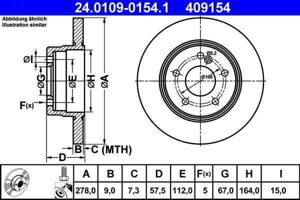 Disques de frein ATE 24.0109-0154.1